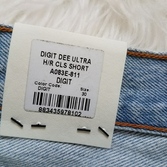 AGOLDE DEE DENIM SHORTS ULTRA HI RISE DIGIT - Picture 9 of 9